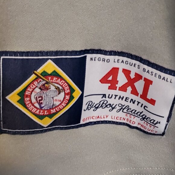 Big Boy Headgear Men's NLBM Jersey size 4X Gray with  Blue & White accents. - Picture 3 of 7